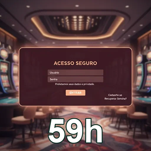 Tela de login 59h no celular com acesso seguro