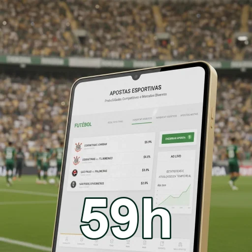 Tela da plataforma 59h no celular com login rápido